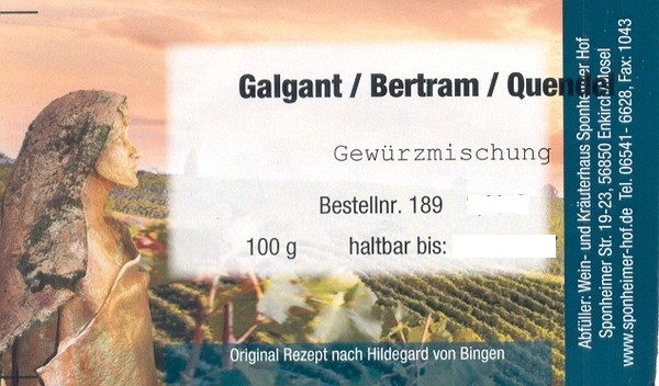 Galgant-Bertram-Quendel